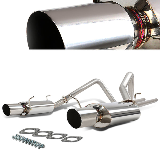 Catback Exhaust System w/4 in. OD Muffler Tip <br>11-14 Ford Mustang 3.7L V6