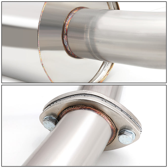 Catback Exhaust System w/4 in. OD Muffler Burnt Tip <br>03-07 Honda Accord Coupe I4
