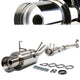 Catback Exhaust System w/4 in. OD Muffler Tip <br>01-05 Honda Civic DX/GX/LX/HX