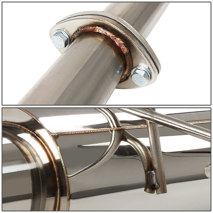 Catback Exhaust w/4.5 in. OD Muffler Burnt Tip <br>92-95 Honda Civic Hatchback