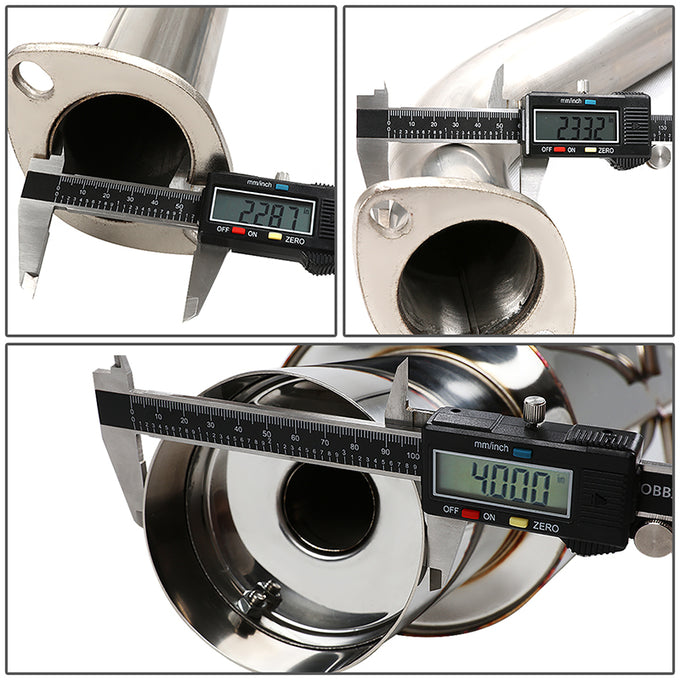Catback Exhaust System w/4 in. OD Muffler Tip <br>03-06 Hyundai Tiburon 2.7L V6