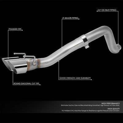 Axle-Back Exhaust w/ 3 in. OD Piping <br> 05-08 Chevy Corvette 6.0L, 6.2L