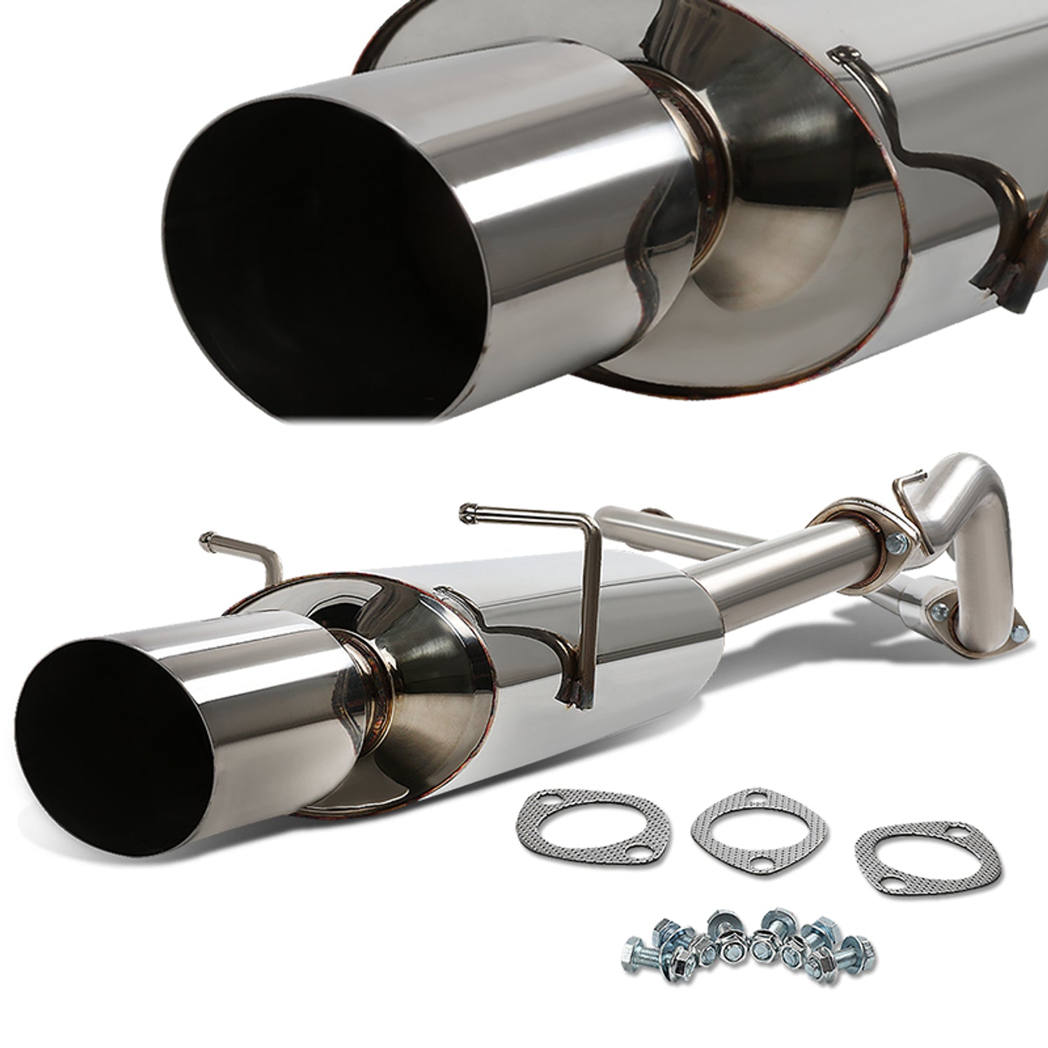 Catback Exhaust w/4 in. OD Muffler Tip <br>05-10 Chevy Cobalt 07-10 Pontiac G5 2.2L DOHC