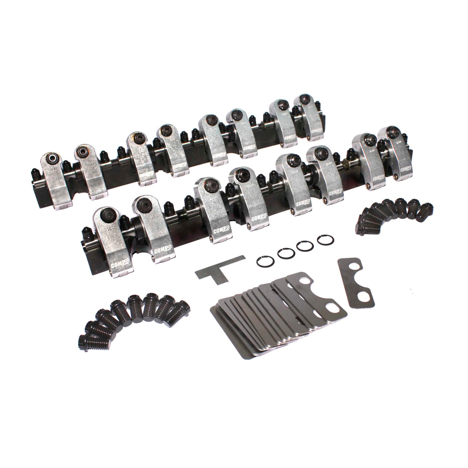 Shaft-Mount Aluminum 1.6/1.5 Ratio Rocker Kit <br> for SBC w/ Brodix Track 1 Head