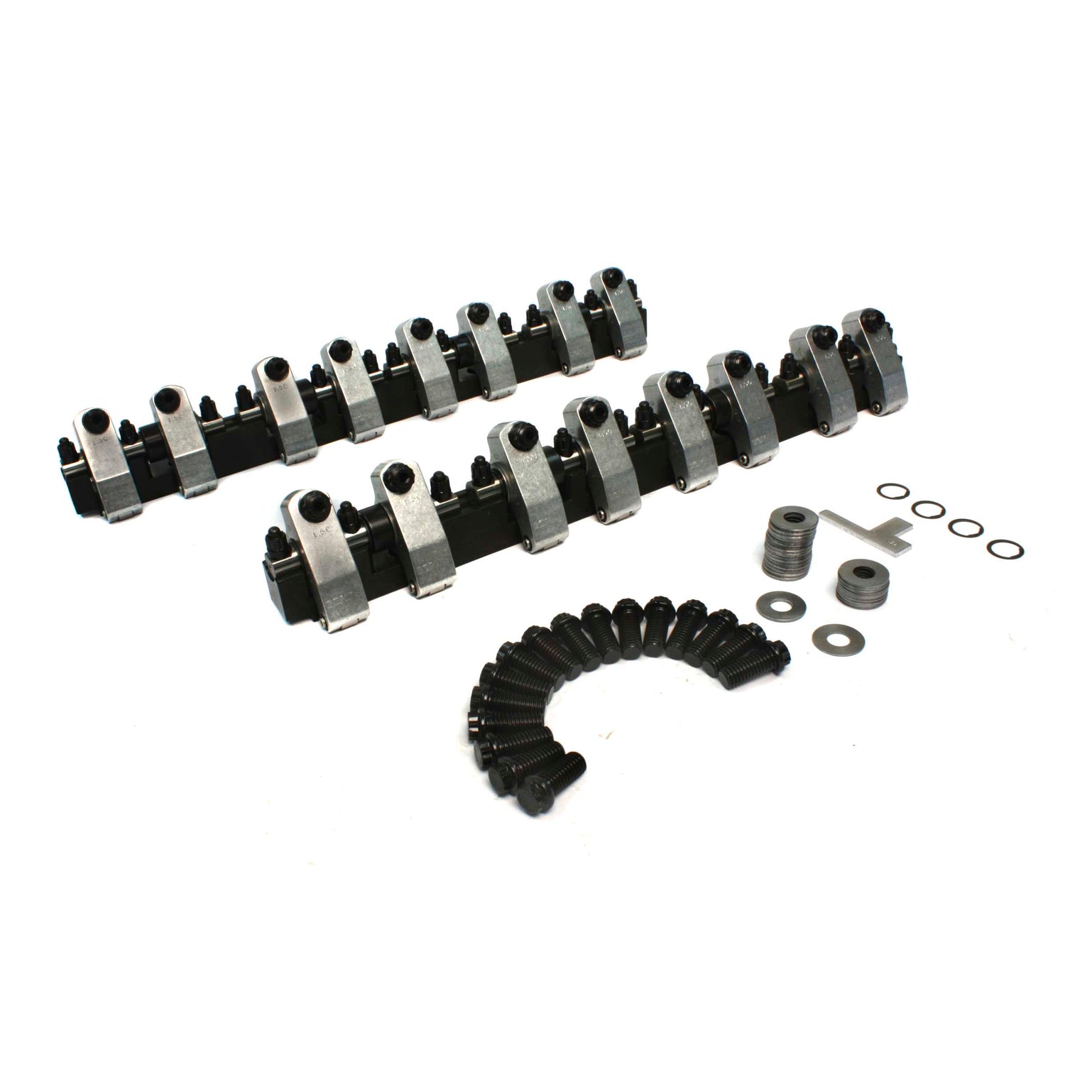 Shaft-Mount Aluminum 1.6/1.5 Ratio Rocker Kit <br> for Pontiac and SBC w/ Brodix