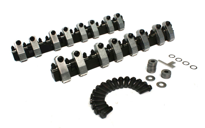 Shaft-Mount Aluminum 1.6/1.5 Ratio Rocker Kit <br> for Pontiac and SBC w/ Brodix