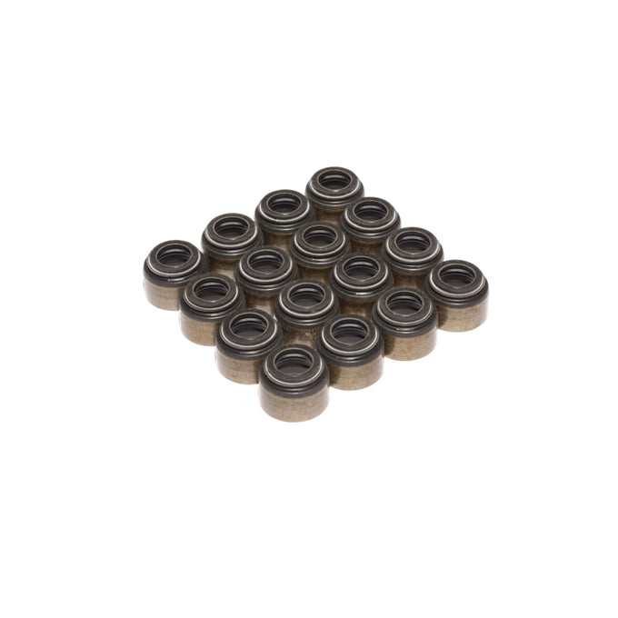 Set of 16 Black Viton Valve Seals <br> 0.494in Guide Size, 11/32in Valve Stem