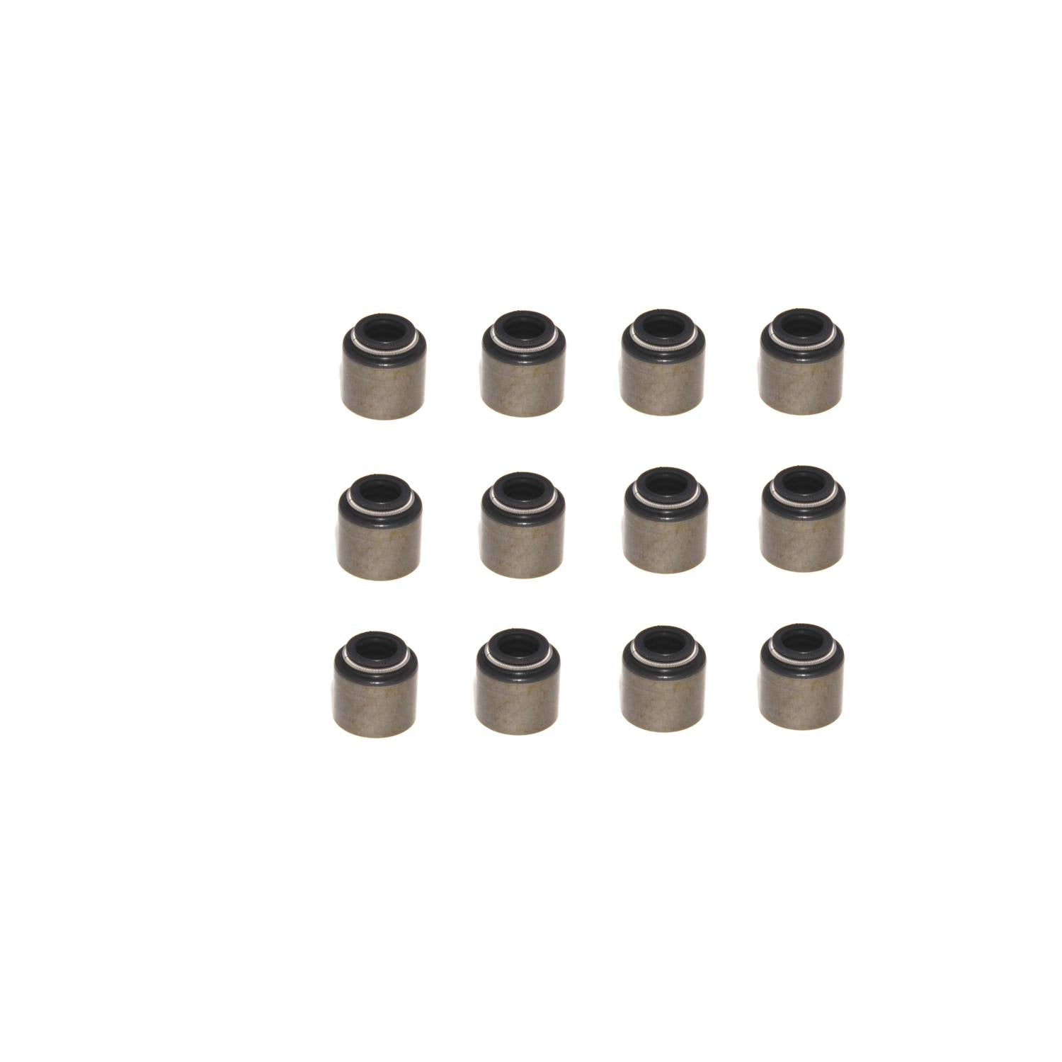 Set of 12 Steel Viton Valve Seals <br> 0.5in Guide Size, 8in Valve Stem