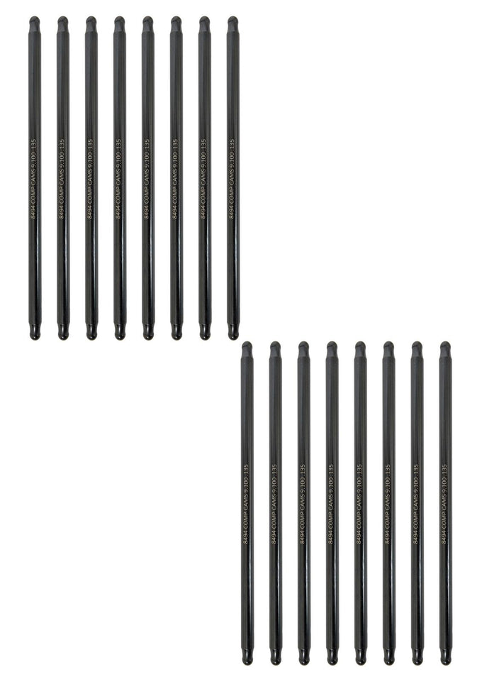 Hi-Tech One-Piece Pushrod Set <br> 9.1in L, 0.135in Wall, 3/8in Diameter