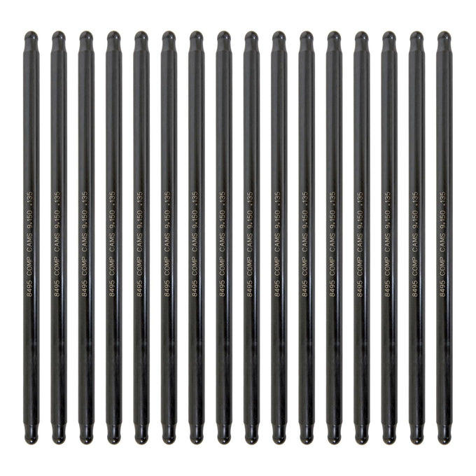 Hi-Tech One-Piece Pushrod Set <br> 9.15in L, 0.135in Wall, 3/8in Diameter