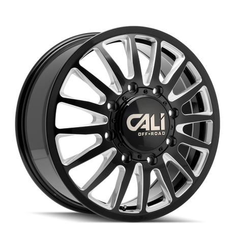 Summit 9110D Dually Gloss Black Milled Wheel <br> 11-26 Chevy Silverado, 15-26 GMC Sierra 3500