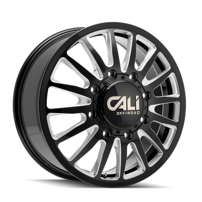 Summit 9110D Dually Gloss Black Milled Wheel <br> 17-10 Chevy Silverado 3500, 11-18 Ram 3500