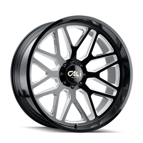 Invader 9115 Gloss Black Milled Wheel <br> 22x12 / 6x139.7 BP / -51mm Offset / 106.1mm Hub