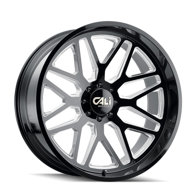 Invader 9115 Gloss Black Milled Wheel <br> 26x14 / 8x165.1 BP / -76mm Offset / 125.2mm Hub
