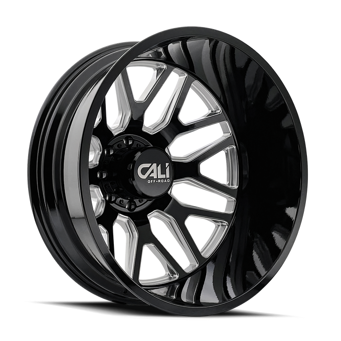 Invader 9115D Dually Gloss Black Milled Wheel <br> 22x8.25 / 8x200 BP / -232mm Offset / 142mm Hub