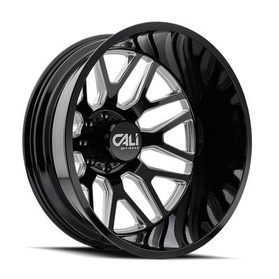Invader 9115D Dually Gloss Black Milled Wheel <br> 22x8.25 / 8x165.1 BP / -232mm OS / 121.3mm Hub