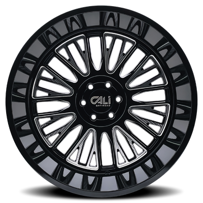 Vertex 9116 Gloss Black Milled Wheel <br> 24x14 / 6x135 BP / -76mm Offset / 87.1mm Hub