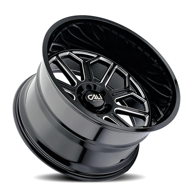 Auburn 9117Gloss Black Milled Wheel <br> 20x9 / 8x165.1 BP / -12mm Offset / 125.2mm Hub