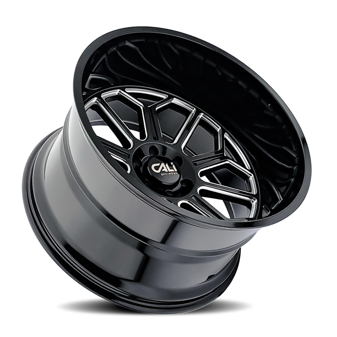 Auburn 9117Gloss Black Milled Wheel <br> 20x9 / 8x165.1 BP / -12mm Offset / 125.2mm Hub