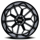 Auburn 9117Gloss Black Milled Wheel <br> 20x9 / 6x139.7 BP / -12mm Offset / 106mm Hub