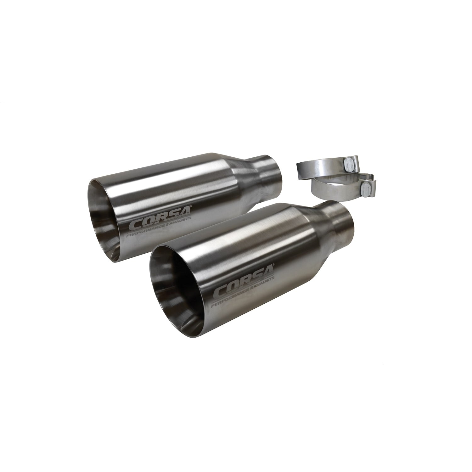 Single 5.0in. Straight Cut Satin Tip Kit <br> 17-24 Ford F-150, 21-24 Ram 1500