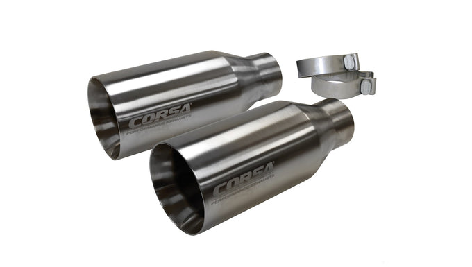 Single 5.0in. Straight Cut Satin Tip Kit <br> 17-24 Ford F-150, 21-24 Ram 1500