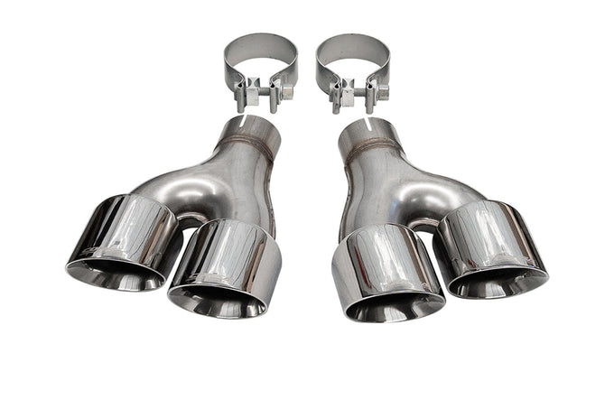 Twin 4.0in. Polished Pro-Series Tip Kit <br> 2012,2014-2021 Jeep Grand Cherokee