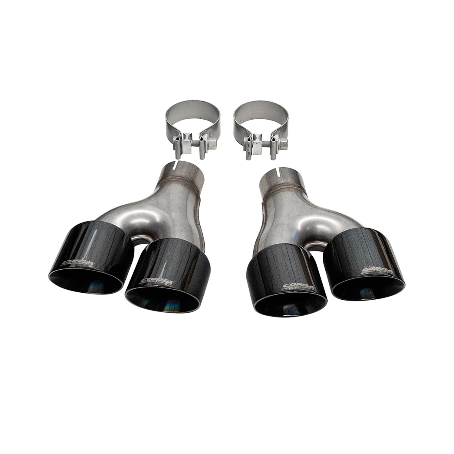 Twin 4.0in. Polished Black PVD Pro-Series Tip Kit <br> 2012,2014-2021 Jeep Grand Cherokee