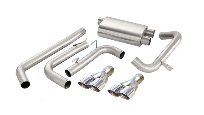 3in Cat-Back Dual Rear Exit with Twin 3.5in Tips <br> 98-02 Chevy Camaro, Pontiac Firbird