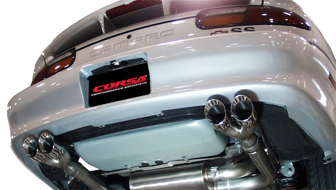 3in Cat-Back Dual Rear Exit with Twin 3.5in Tips <br> 98-02 Chevy Camaro, Pontiac Firbird