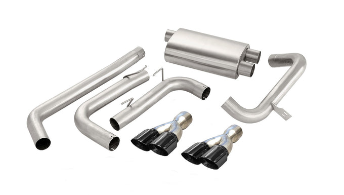 3in Cat-Back Dual Rear Exit with Twin 3.5in Tips <br> 98-02 Chevy Camaro, Pontiac Firbird