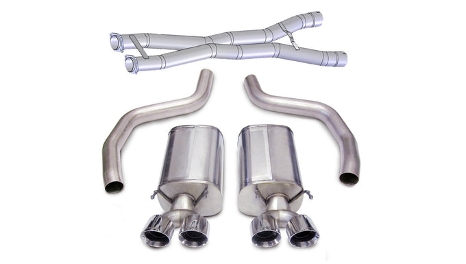 3in Cat-Back Dual Rear Exit with Twin 4in Tips <br> 2012-2013 Chevrolet Corvette