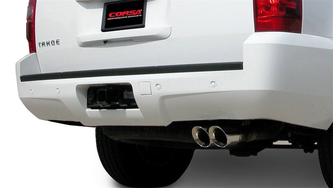 3in Cat-Back Single Rear Exit w/4in Polished Tips <br> 07-08 Chevy Tahoe GMC Yukon