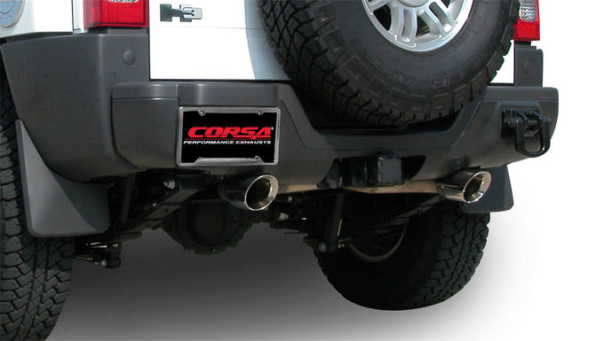 3in Cat-Back Dual Rear Exit w/ 4in Polished Tip <br> 2006-2008 Hummer H3