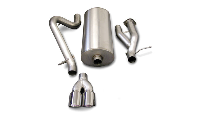 3in Cat-Back Single Rear Exit w/ 4in Twin Tips <br> 2003-2006 Hummer H2