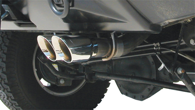 3in Cat-Back Single Rear Exit w/ 4in Twin Tips <br> 2003-2006 Hummer H2