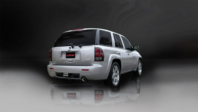 3in Cat-Back Single Rear Exit w/ 4in Polished Tip <br> 2006-2008 Chevrolet Trailblazer