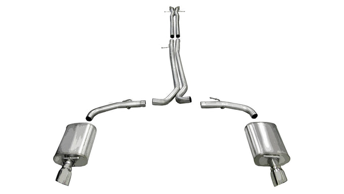 2.5in Cat-Back Dual Rear Exit w/ Single 4in Tips <br> 2010-2017 Ford Taurus