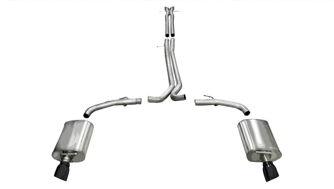 2.5in Cat-Back Dual Rear Exit w/Single 4in Tips <br> 2010-2017 Ford Taurus