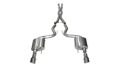 3in Cat-Back Dual Rear Exit W/ 4.5in Polished Tips <br> 2015-2017 Ford Mustang