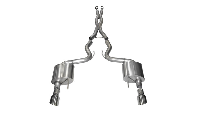 3in Cat-Back Dual Rear Exit W/ 4.5in Polished Tips <br> 2015-2017 Ford Mustang