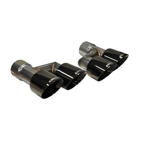 Twin 4.0in. Black PVD Pro-Series Tip Kit <br> 2015-2018 Ford Mustang