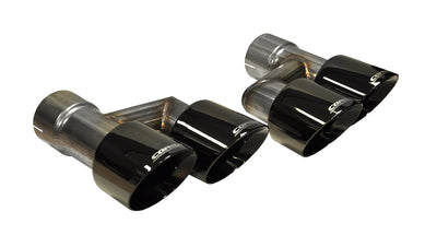 Twin 4.0in. Black PVD Pro-Series Tip Kit <br> 2015-2018 Ford Mustang
