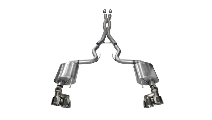 3in Cat-Back Dual Rear Exit w/ 4in Polished Tips <br> 2015-2017 Ford Mustang