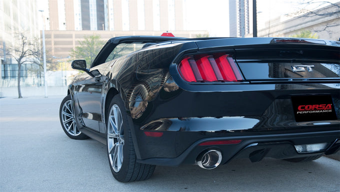 3in Cat-Back Dual Rear Exit W/ 4.5in Polished Tips <br> 2015-2017 Ford Mustang