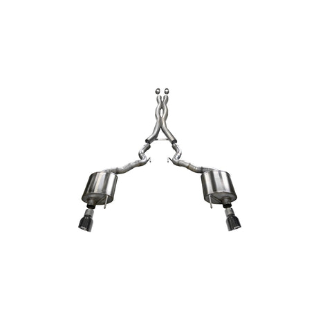 3in Cat-Back Dual Rear Exit with Single 4.5in Tips <br> 2015-2017 Ford Mustang