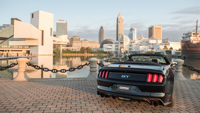 3in Cat-Back Dual Rear Exit with Single 4.5in Tips <br> 2015-2017 Ford Mustang