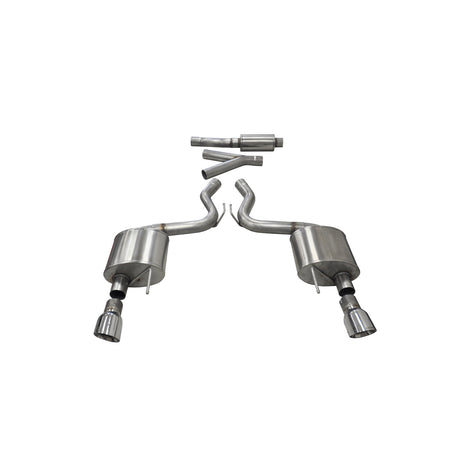 3in Cat-Back Dual Rear Exit w/ 4.5in Polished Tip <br> 2015-2023 Ford Mustang
