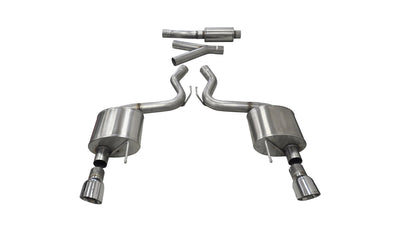 3in Cat-Back Dual Rear Exit w/ 4.5in Polished Tip <br> 2015-2023 Ford Mustang