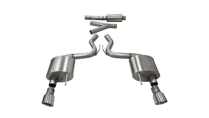 3in Cat-Back Dual Rear Exit w/ 4.5in Polished Tip <br> 2015-2023 Ford Mustang